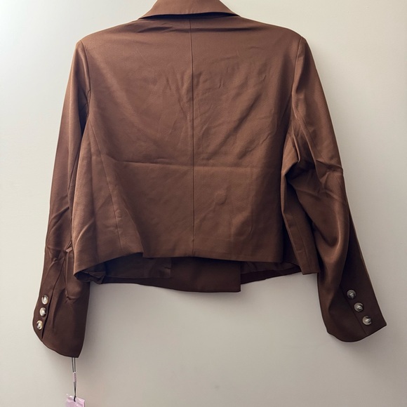 Avec Les Filles Brown Double-Breasted Blazer - Picture 6 of 11